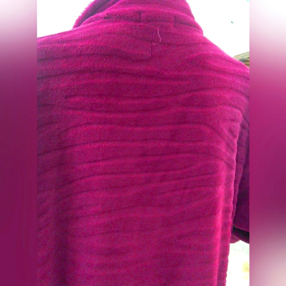 Lk. New Miss Elaine Fuchsia Plush Robe Sz XL Zip Up Luxurious SOFT Single Tassel - Picture 7 of 11